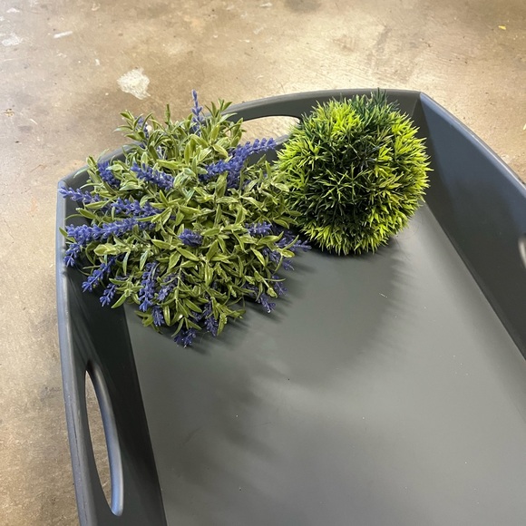 Gray Wood Modern Serveware Tray with Raised Edges - Picture 5 of 5